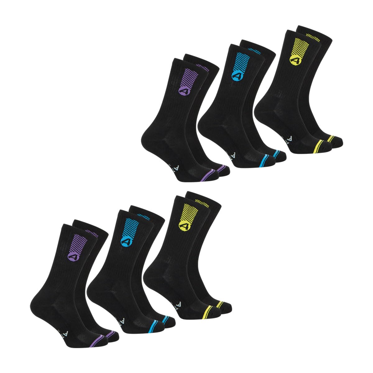 athena-training-dry-chaussettes-homme-noir-lot-6-respirantes image 2