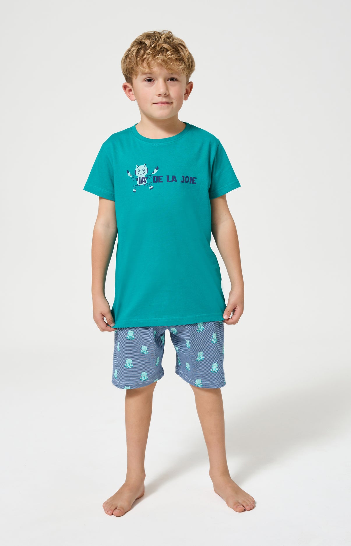 arthur-bob-ia-de-la-joie-pyjashort-enfant-bleu-coton-bio image 1