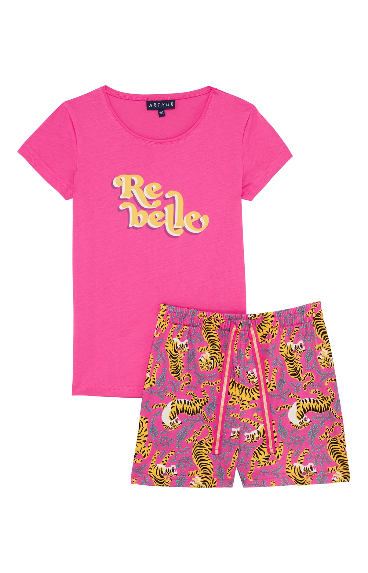 arthur-bob-rebelle-pyjashort-enfant-fushia-coton-bio image 3