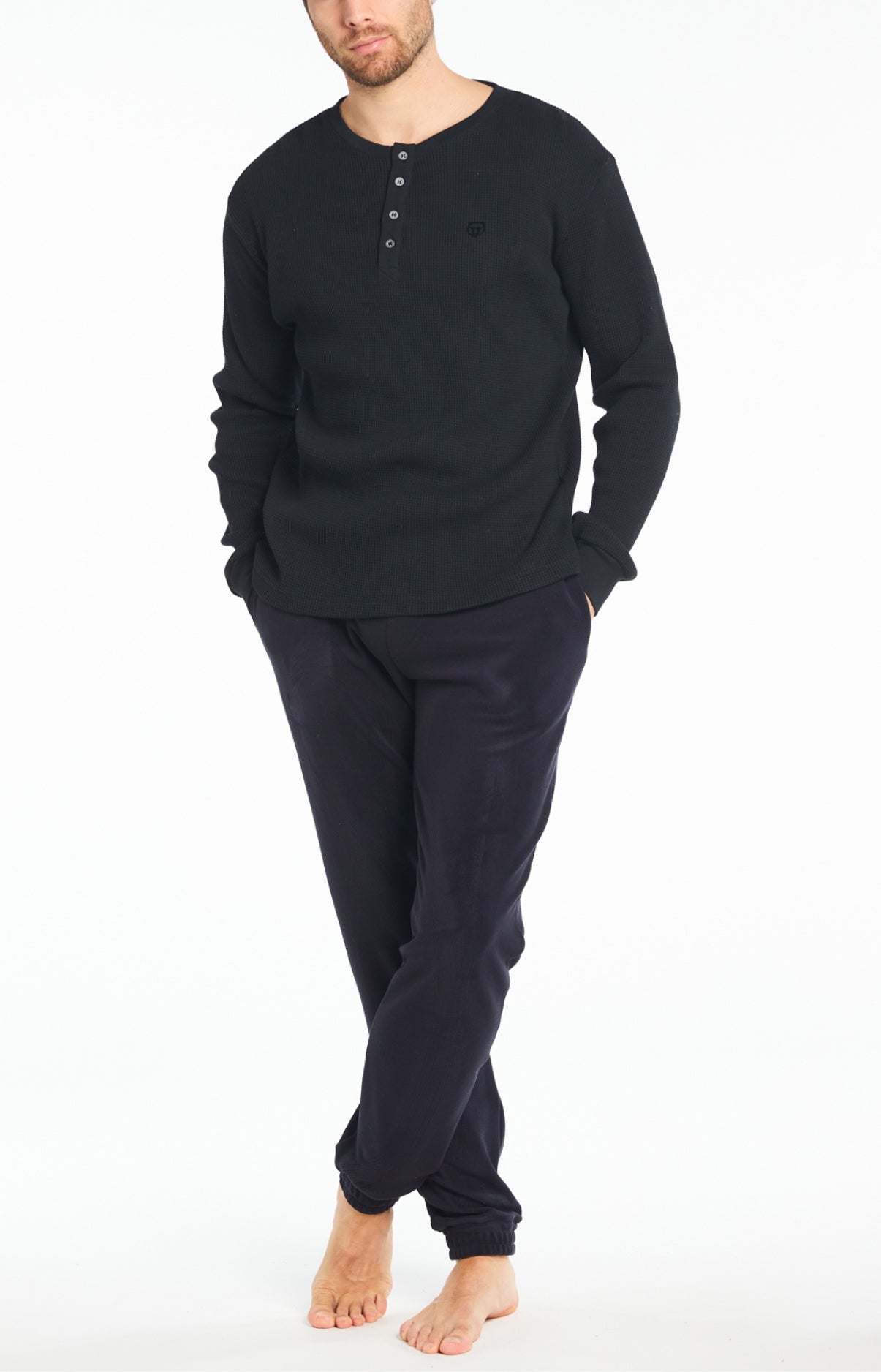 arthur-bob-pantalon-polaire-bas-pyjama-noir-polyester-chaud image 4