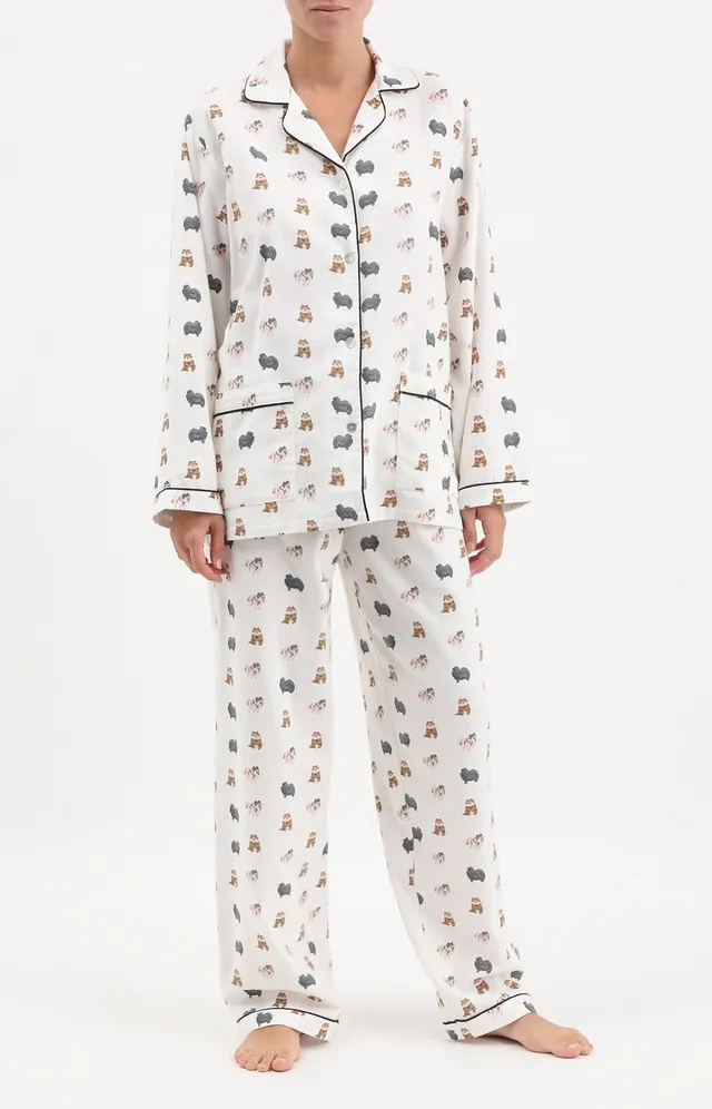 arthur-spitz-pyjama-femme-coton-ivoire-boutonn image 1