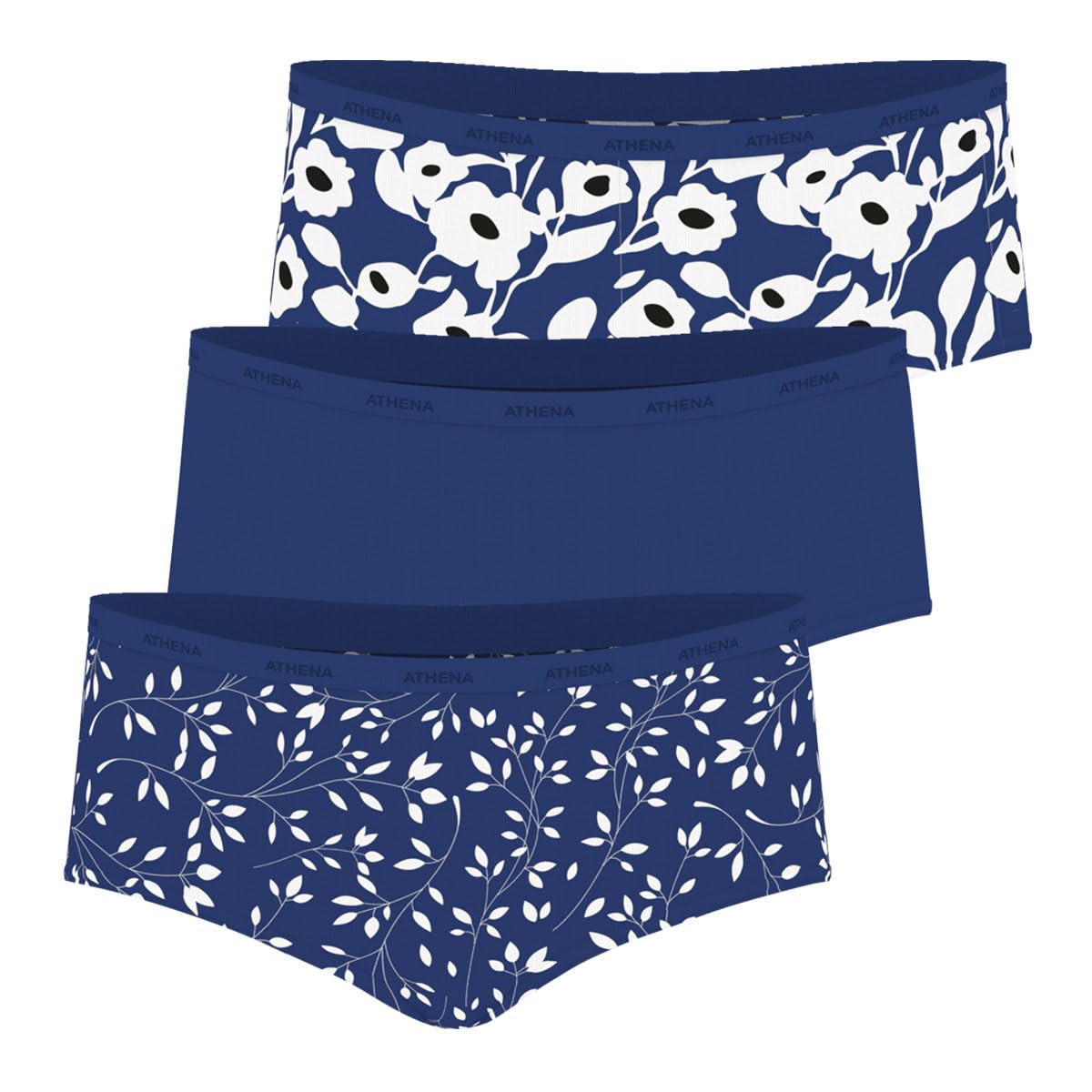 athena-ecopack-lot-3-boxers-femme-l-opard-noir-coton-stretch image 7