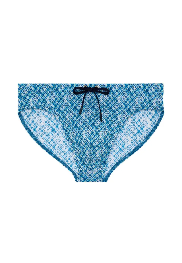 hom-camaiore-slip-de-bain-homme-bleu-imprim-fleuri image 1