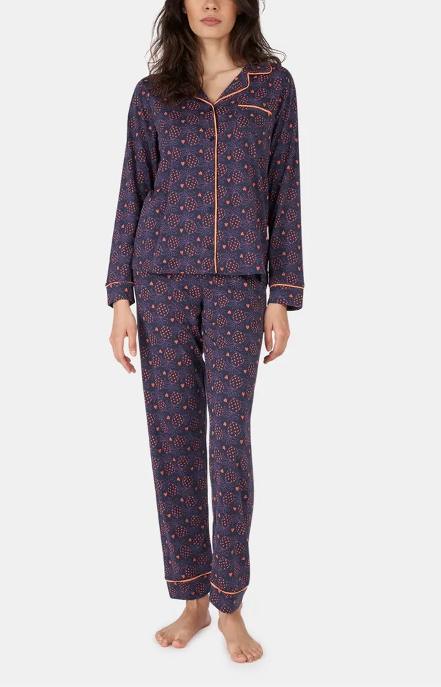 arthur-bob-pyjama-fruit-d-fendu-femme-marine-lyocell-coton image 1