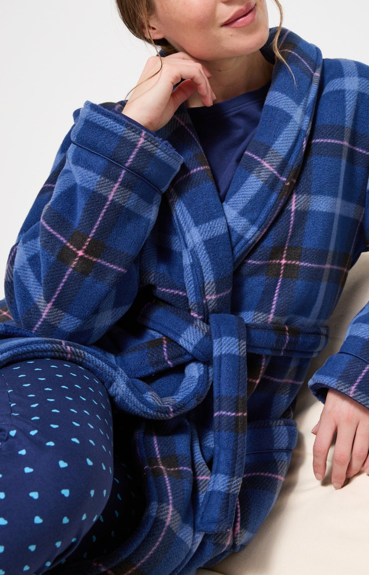 arthur-bob-romy-robe-de-chambre-femme-marine-polaire image 2