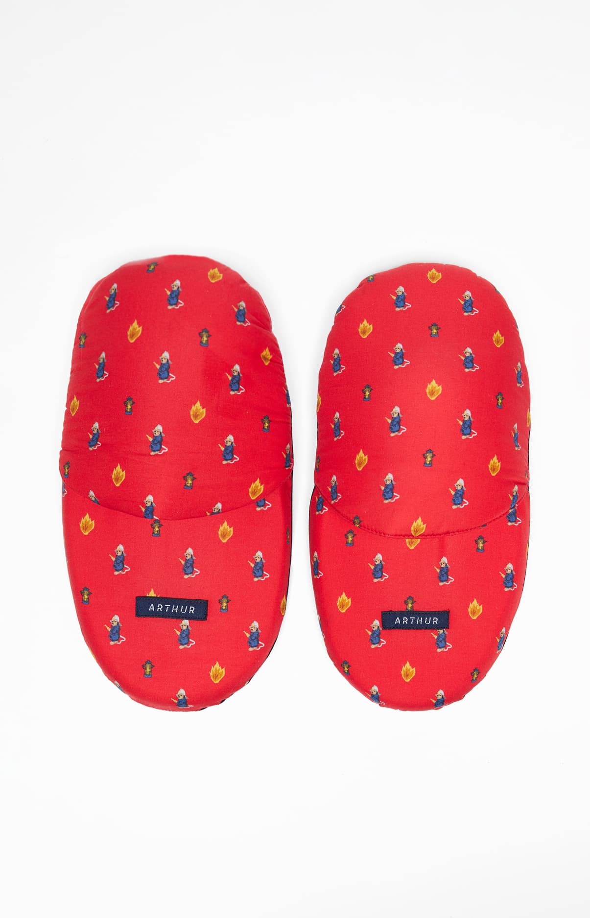 arthur-bob-on-fire-pantoufles-homme-rouge-coton-bio image 2