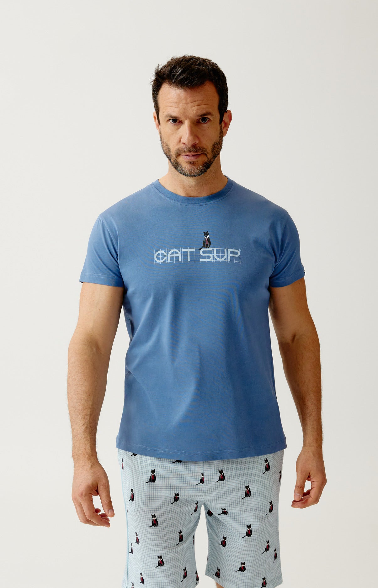 arthur-bob-pyjashort-coton-bio-cat-sup-ciel image 2