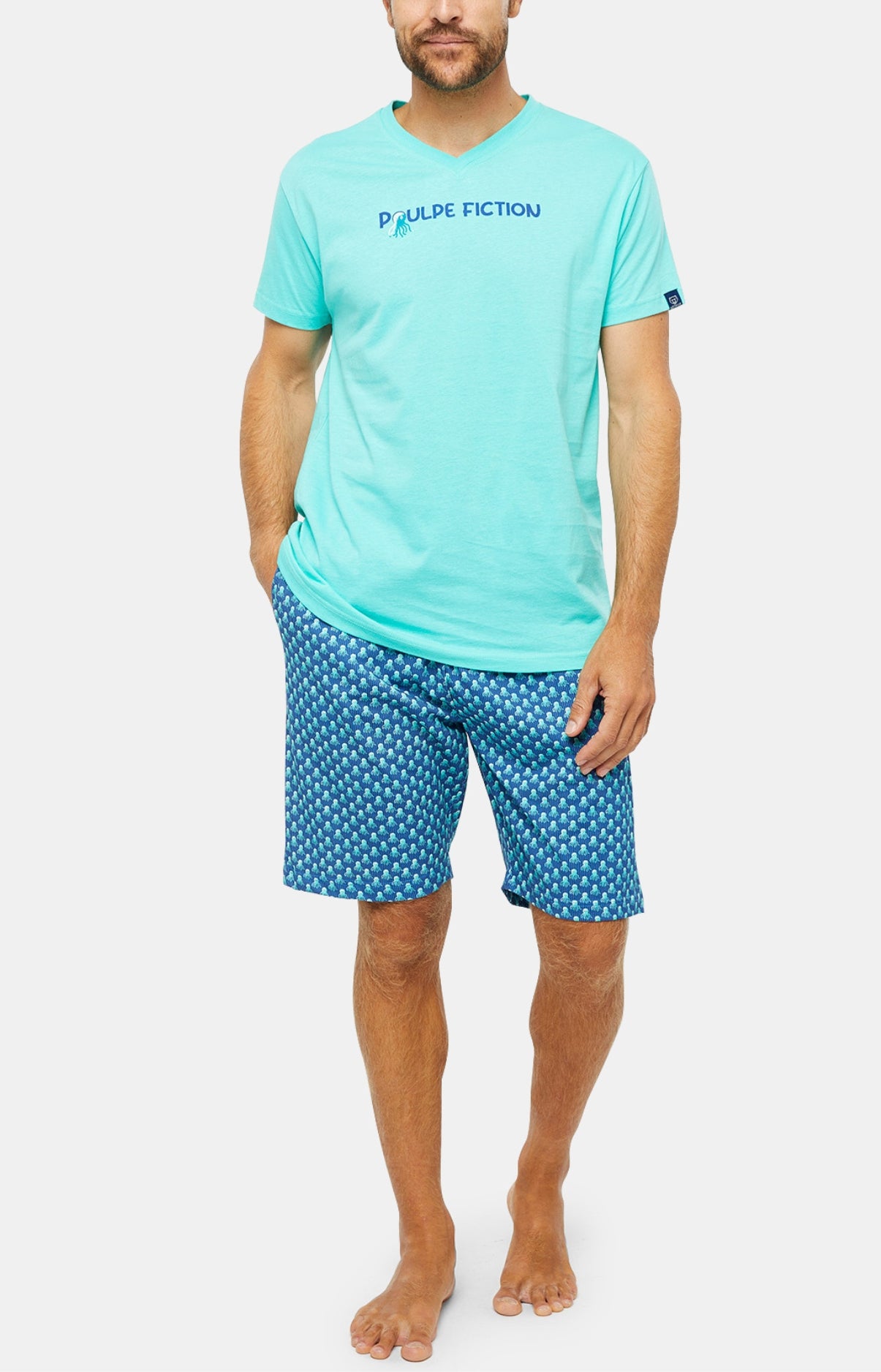 arthur-bob-poulpe-fiction-pyjashort-homme-meraude-l image 1