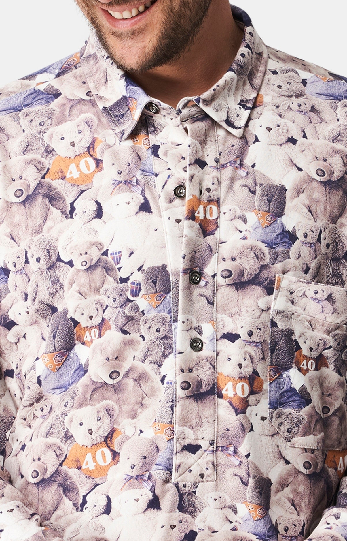 arthur-bob-teddy-40-ans-chemise-de-nuit-homme-noisette-bio image 2