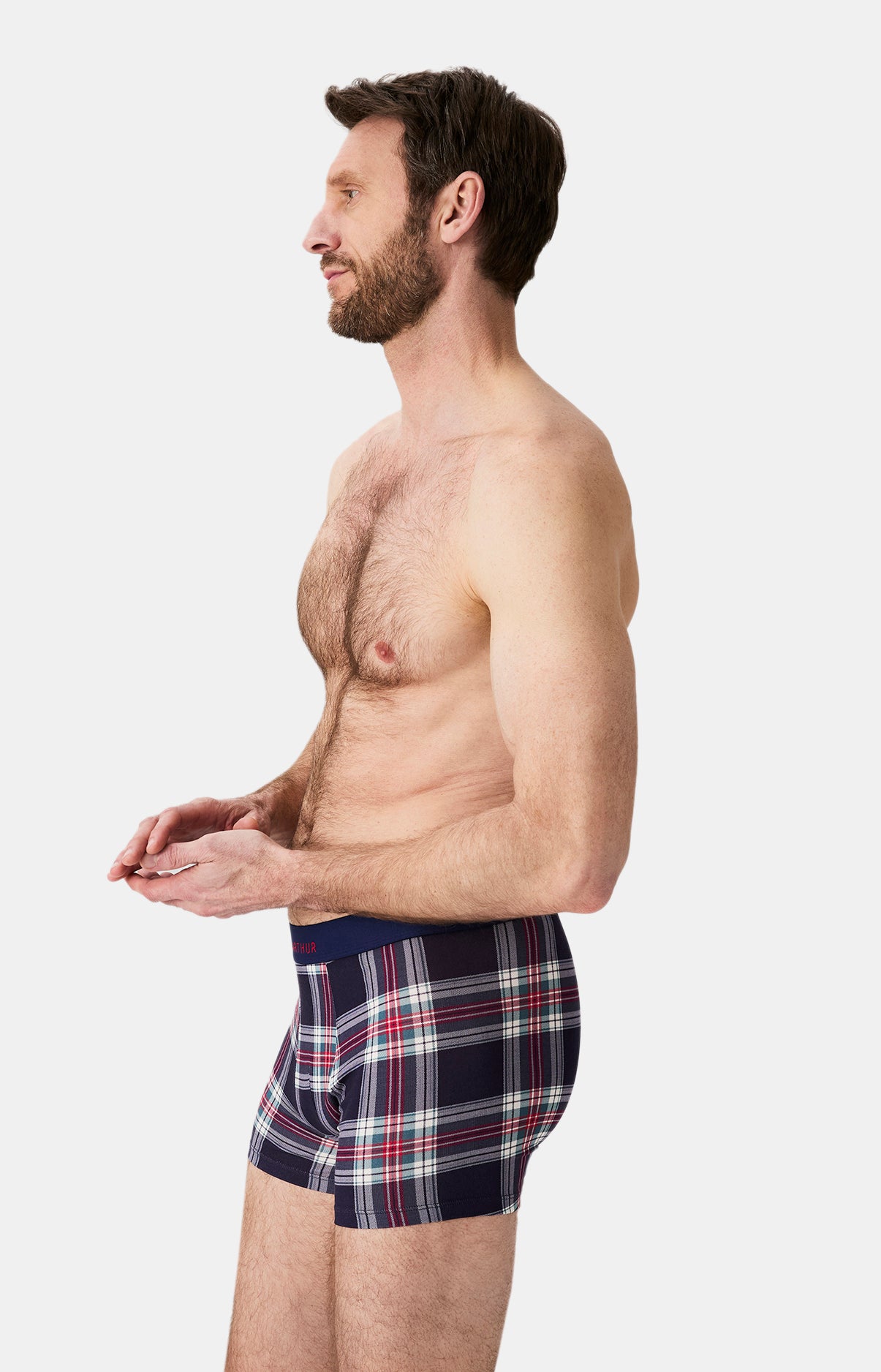 arthur-bob-boxer-logan-carreaux-marine-coton-bio-homme image 5