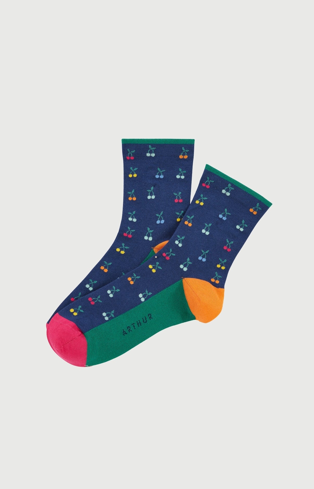 arthur-bob-cerise-chaussettes-marine-36-40-femme image 1