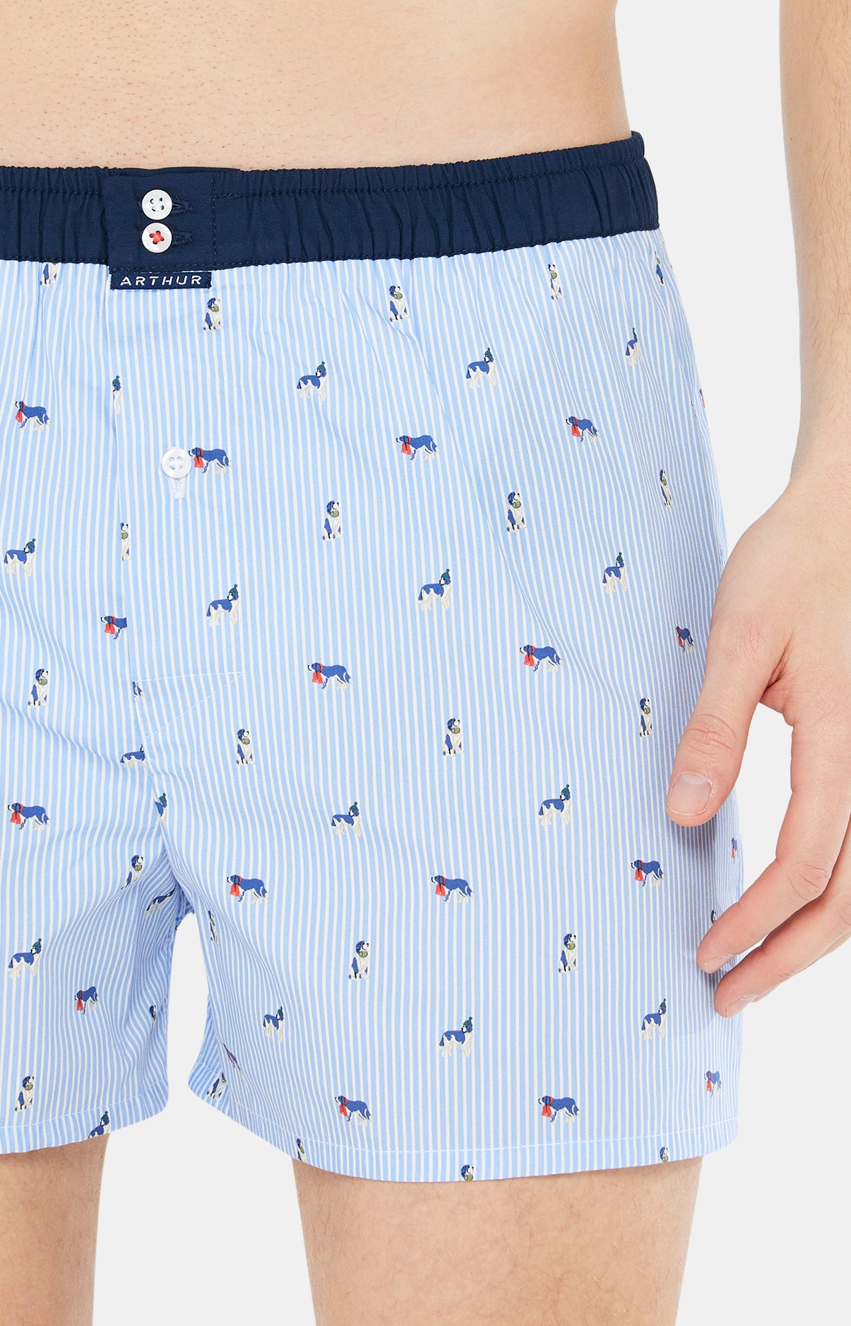 arthur-le-club-n-1011-cale-on-homme-bleu-ciel-coton-bio image 2