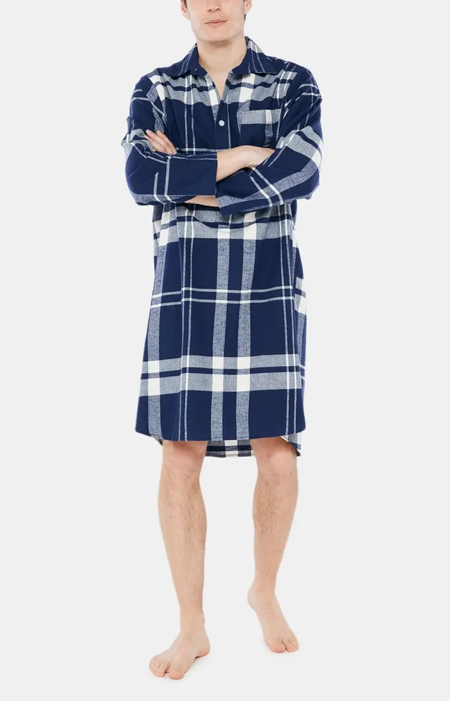 arthur-bob-big-carreaux-chemise-de-nuit-marine-flanelle image 1