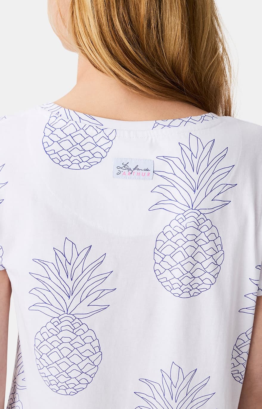 arthur-bob-ananas-chemise-de-nuit-blanc-coton-bio image 4