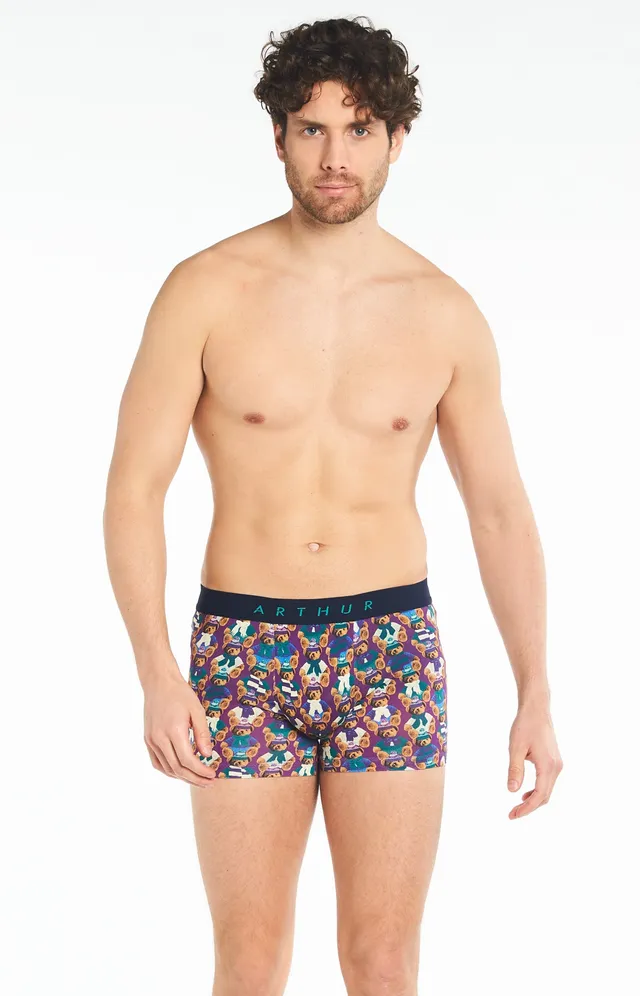 arthur-bob-teddy-boxer-homme-coton-bio-violet image 1