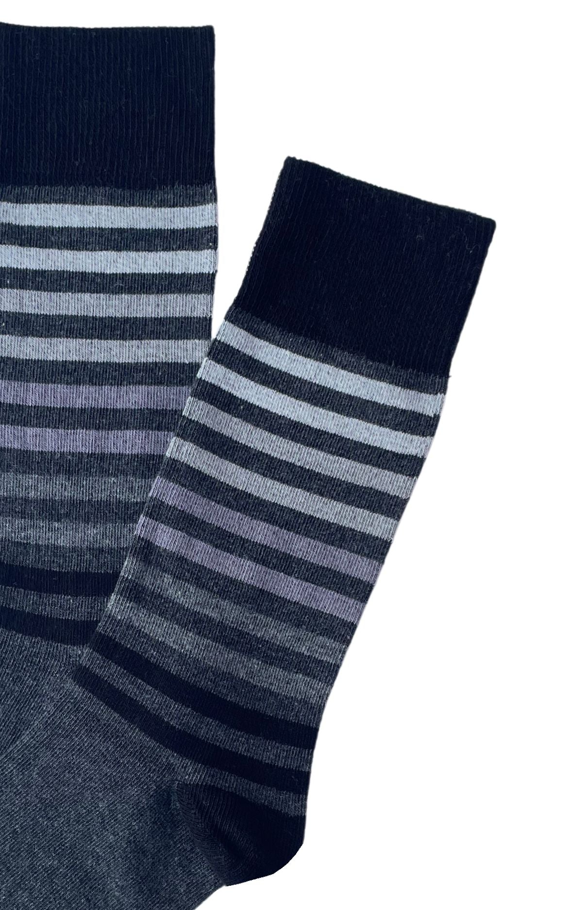arthur-bob-rayures-grises-chaussettes-homme-39-45-noir image 2