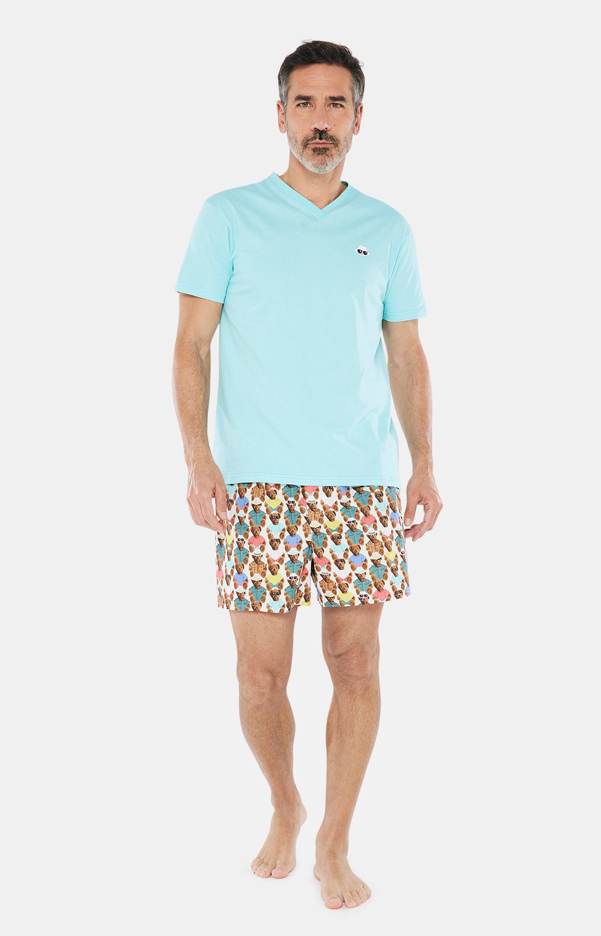 arthur-bob-pyjam-ricain-teddy-pyjama-homme-blanc-l-coton-bio image 2