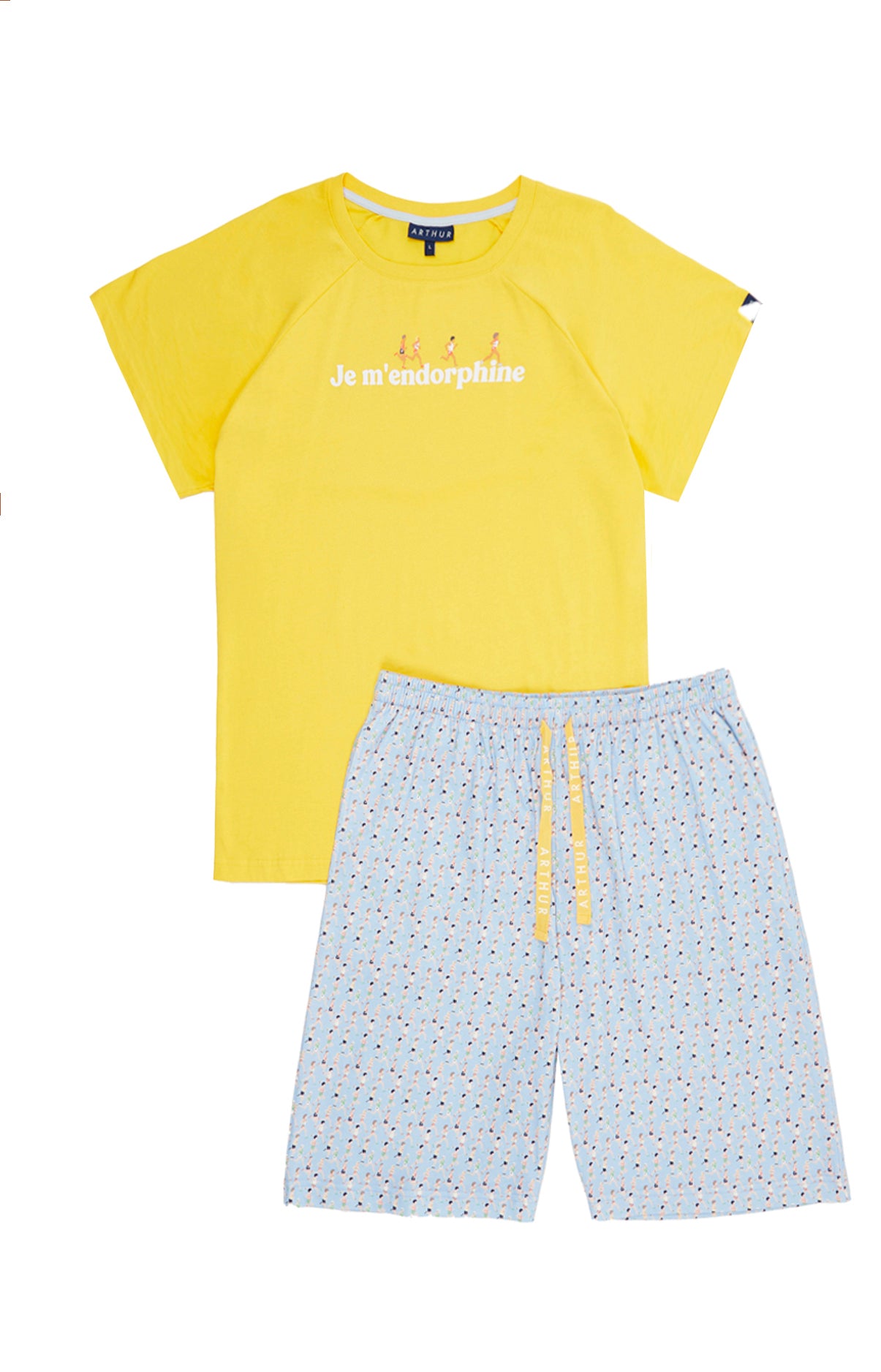 arthur-bob-marathon-pyjashort-pyjama-court-ciel-l-coton-bio image 3