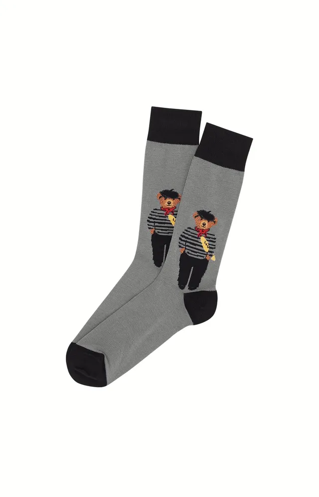 arthur-bob-teddy-in-paris-chaussettes-homme-grises-coton-bio image 1