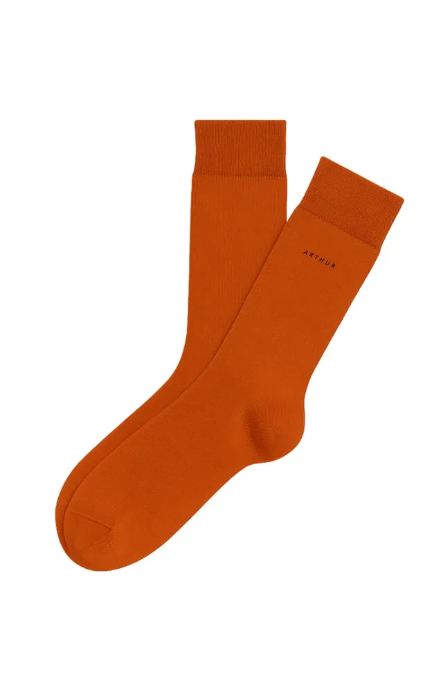 arthur-bob-chaussettes-coton-homme-orange-fauve-40-46 image 1