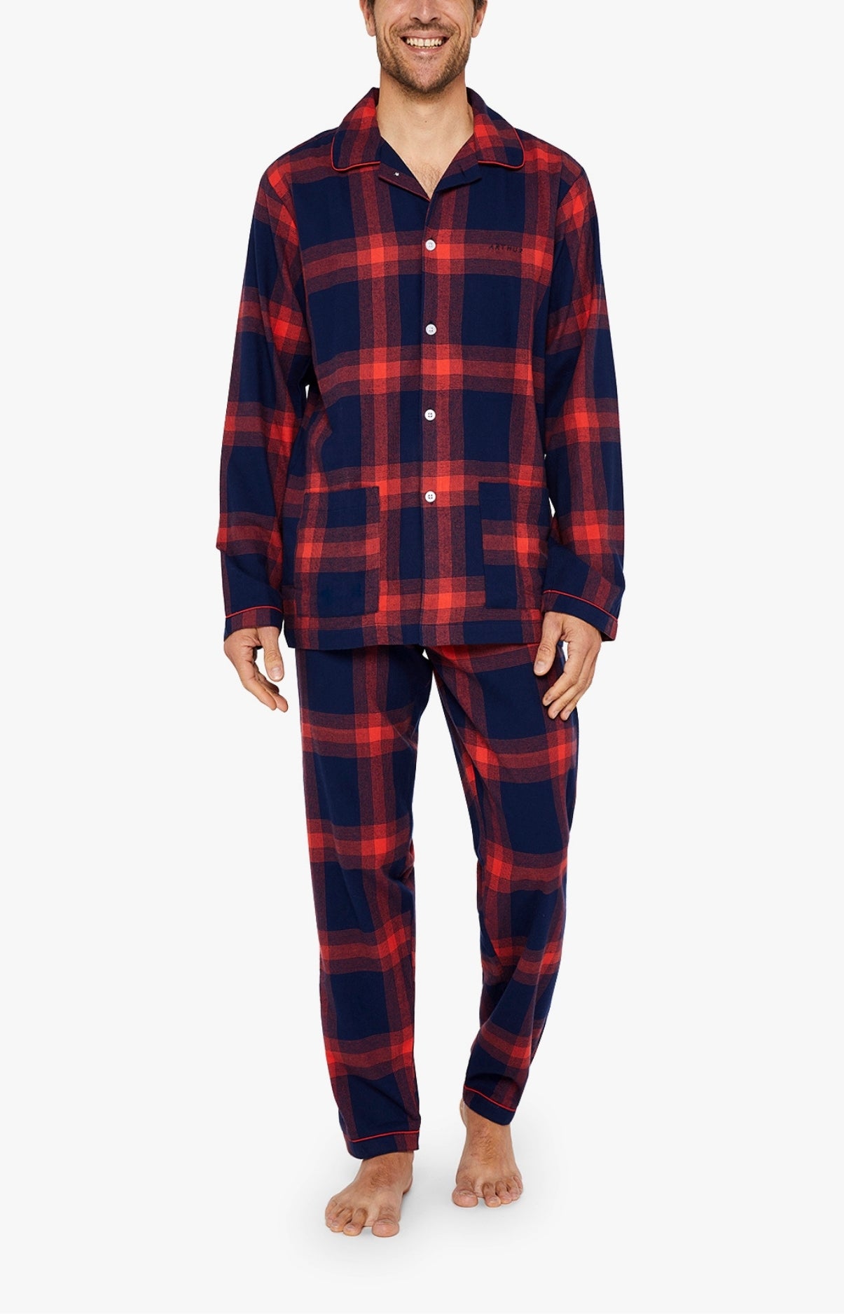 arthur-bob-on-fire-pyjama-flanelle-rouge-homme image 1