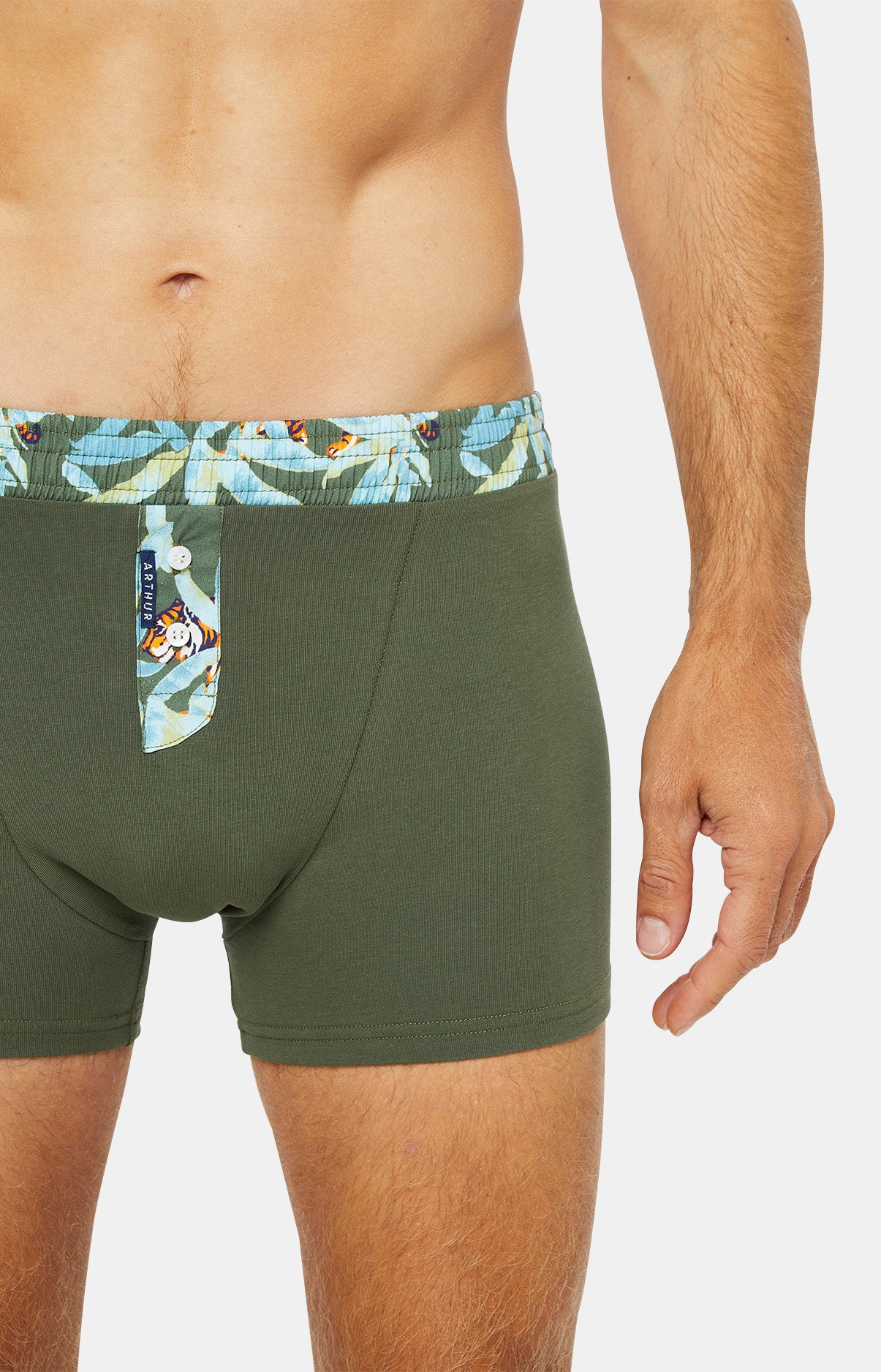 arthur-bob-club-boxer-coton-homme-kaki image 2
