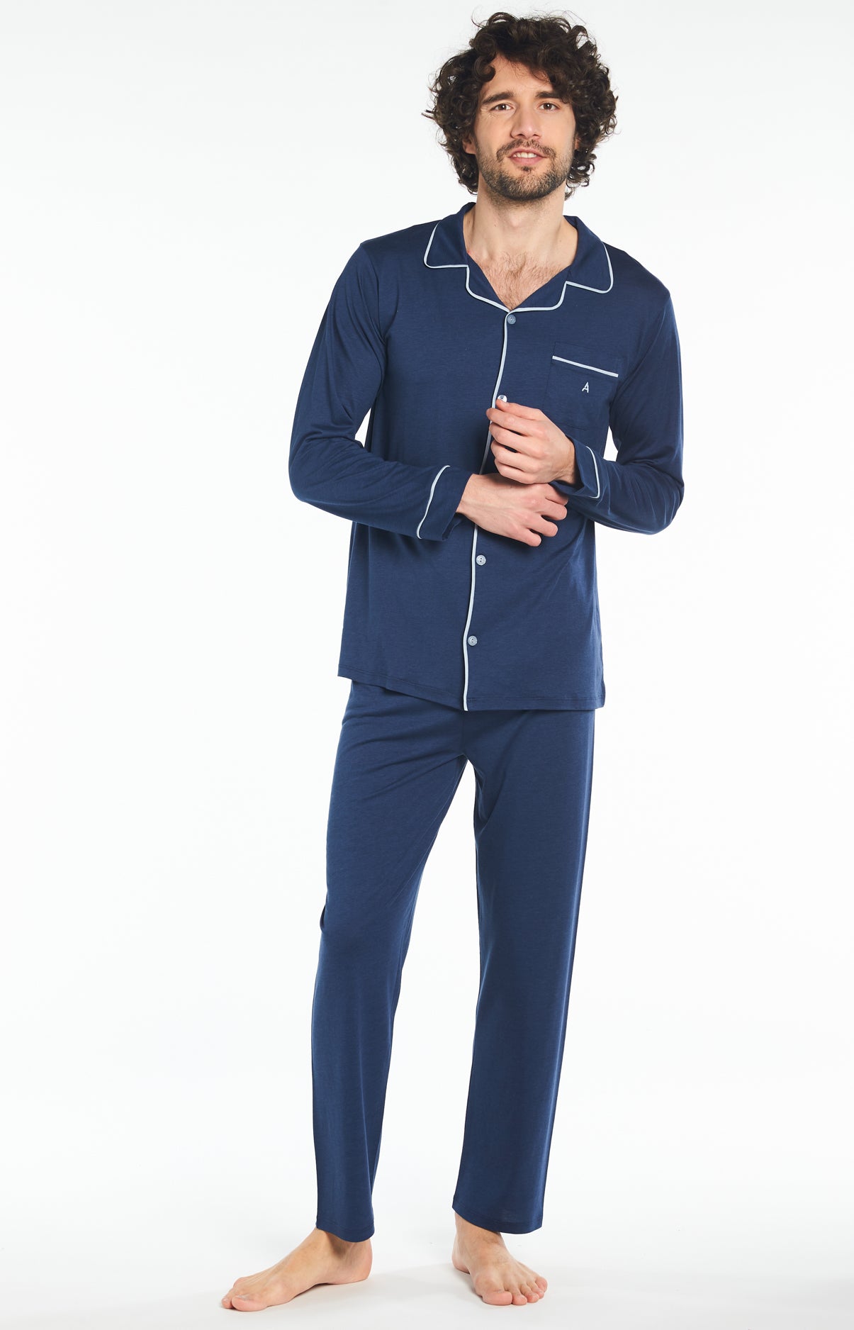 arthur-bob-pyjama-lyocell-marine-pyjama-homme-chaud image 1