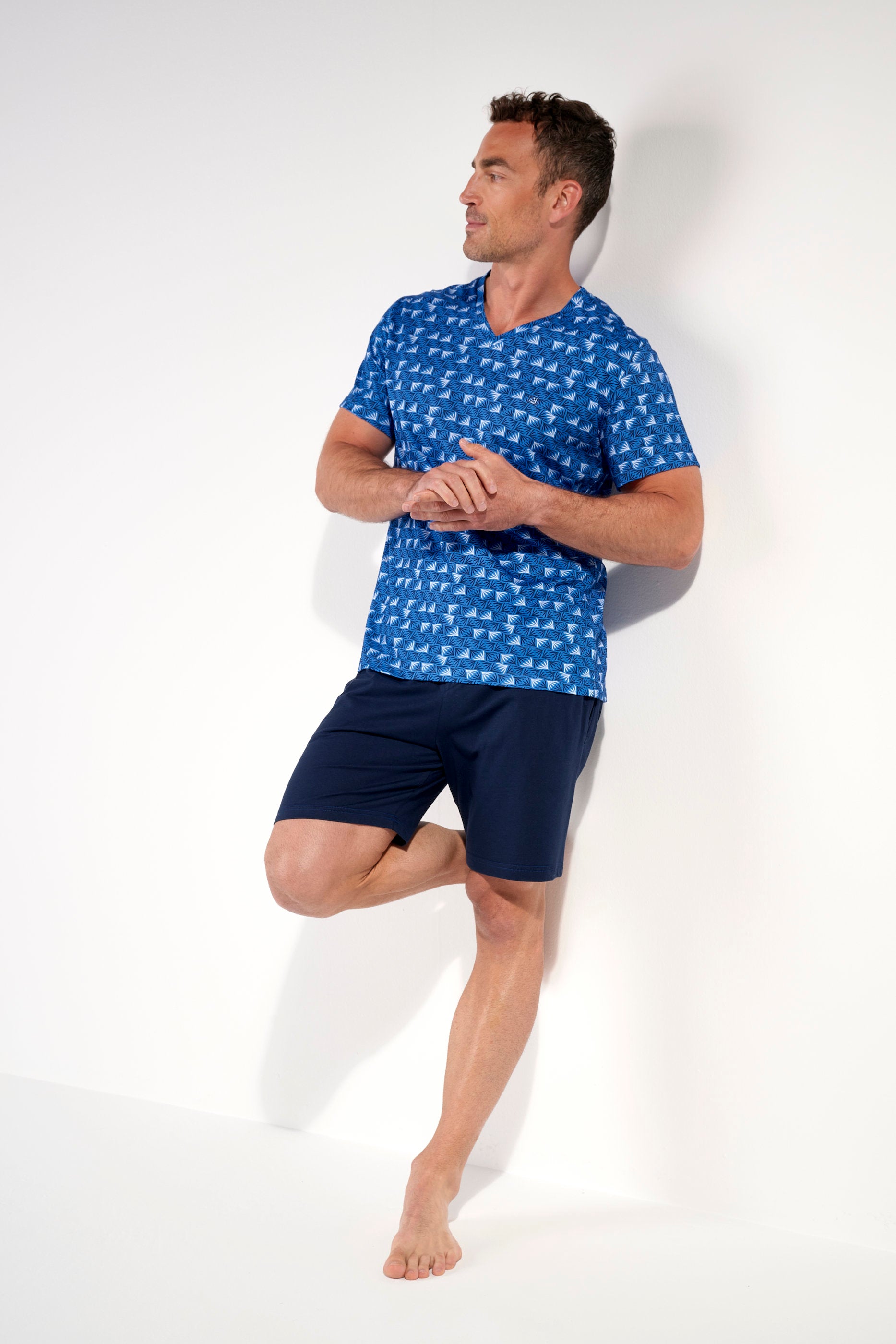 hom-modal-comfort-beachcomber-pyjama-court-imprim-bleu-coton image 5
