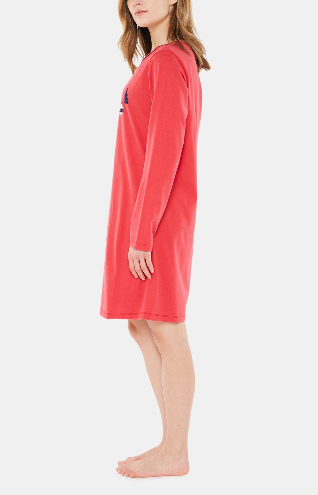 arthur-bob-petits-chalets-chemise-de-nuit-rouge-coton-bio image 2