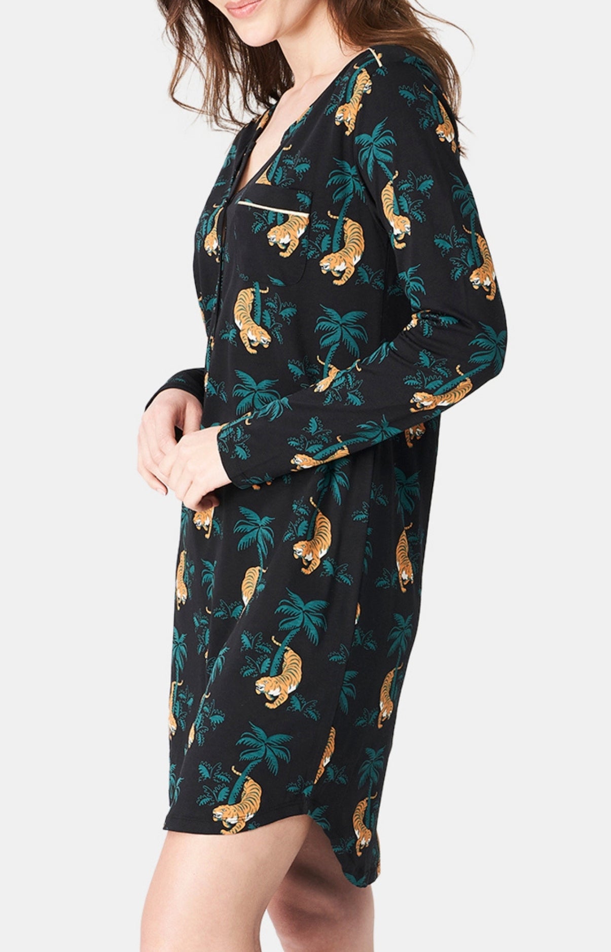 arthur-bob-liquette-tigre-chemise-de-nuit-noir-coton image 4