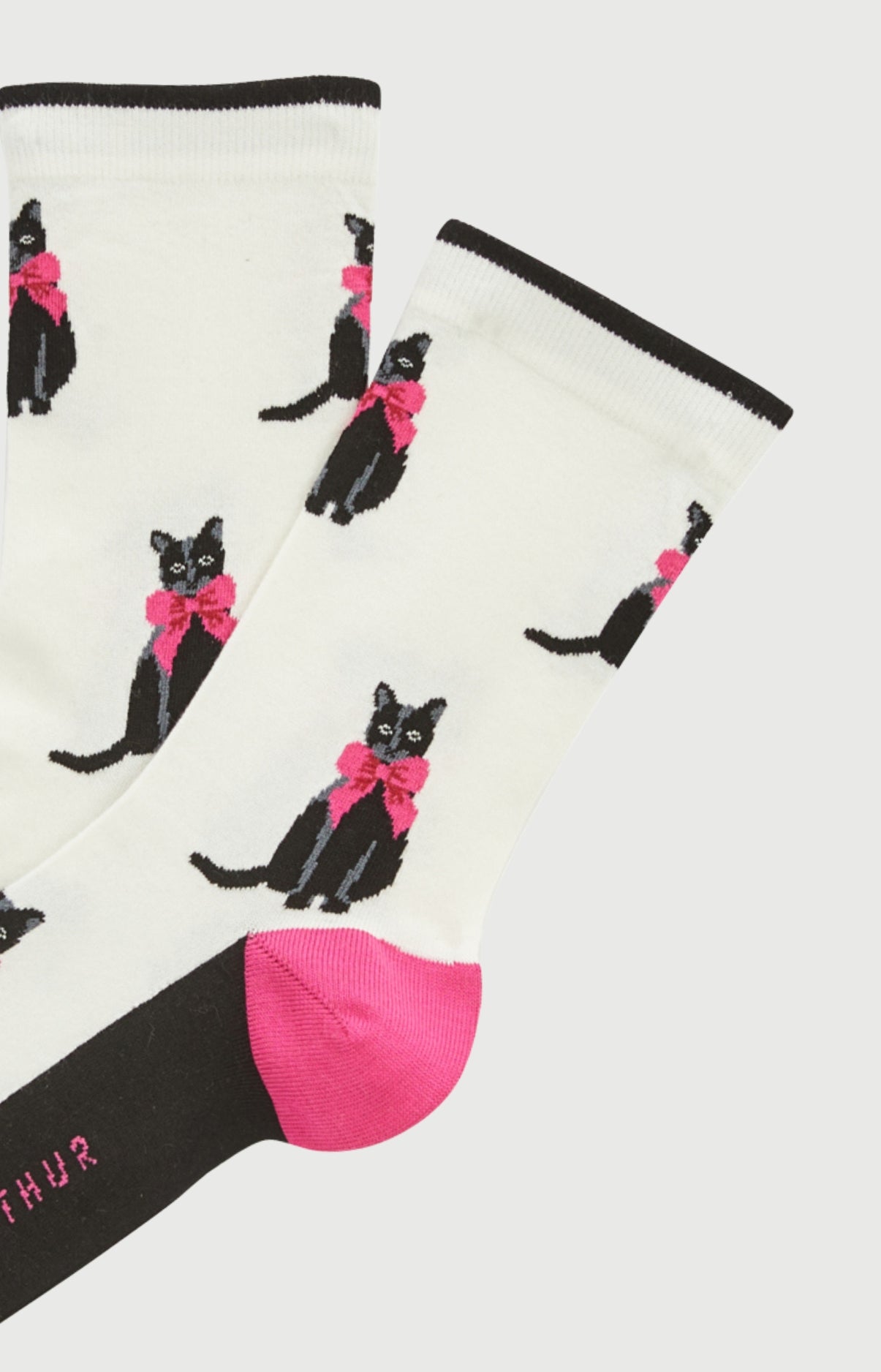 arthur-bob-kitty-chaussettes-femme-coton-ivoire image 2