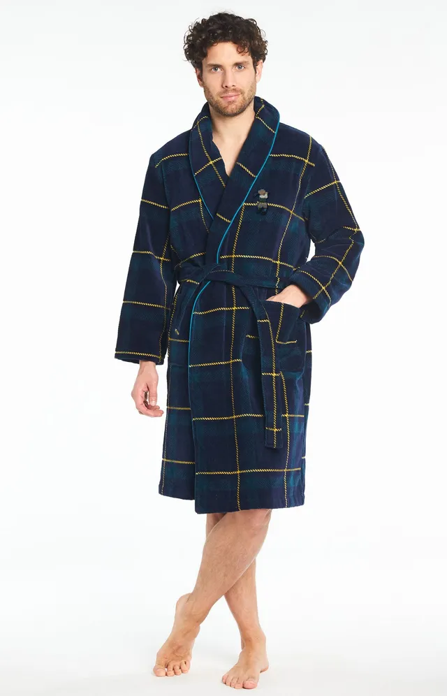 arthur-bob-benjamin-peignoir-homme-marine-velours image 1