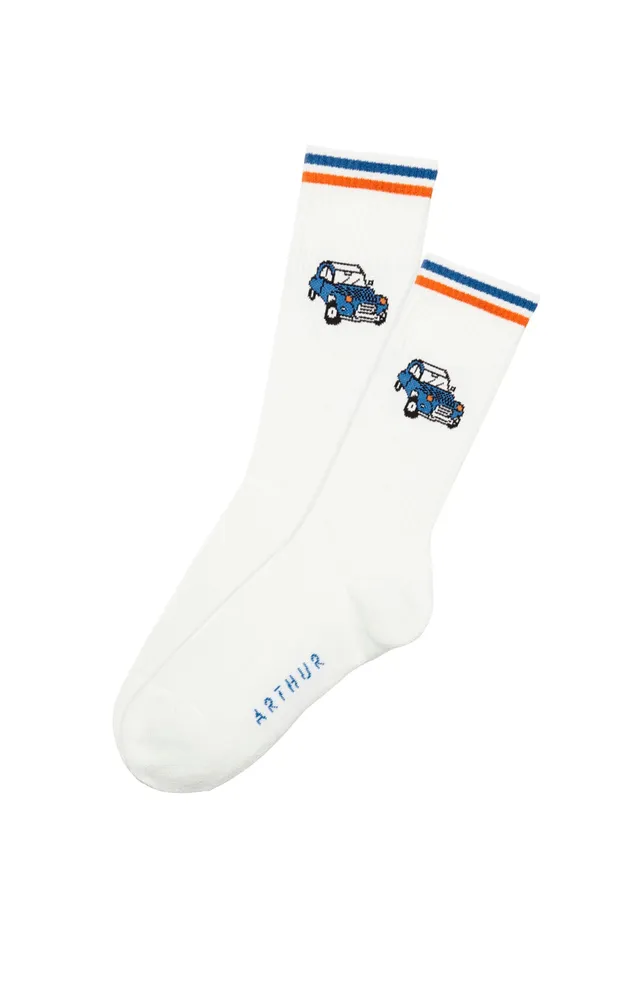 arthur-bob-chaussettes-tennis-2cv-ivoire-40-46-coton image 1