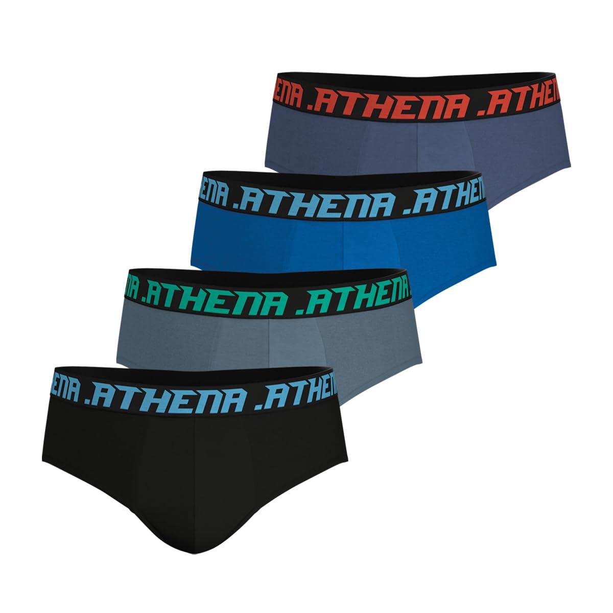 athena-my-petit-prix-lot-4-slips-homme-coton-stretch-noir-gris-bleu image 1
