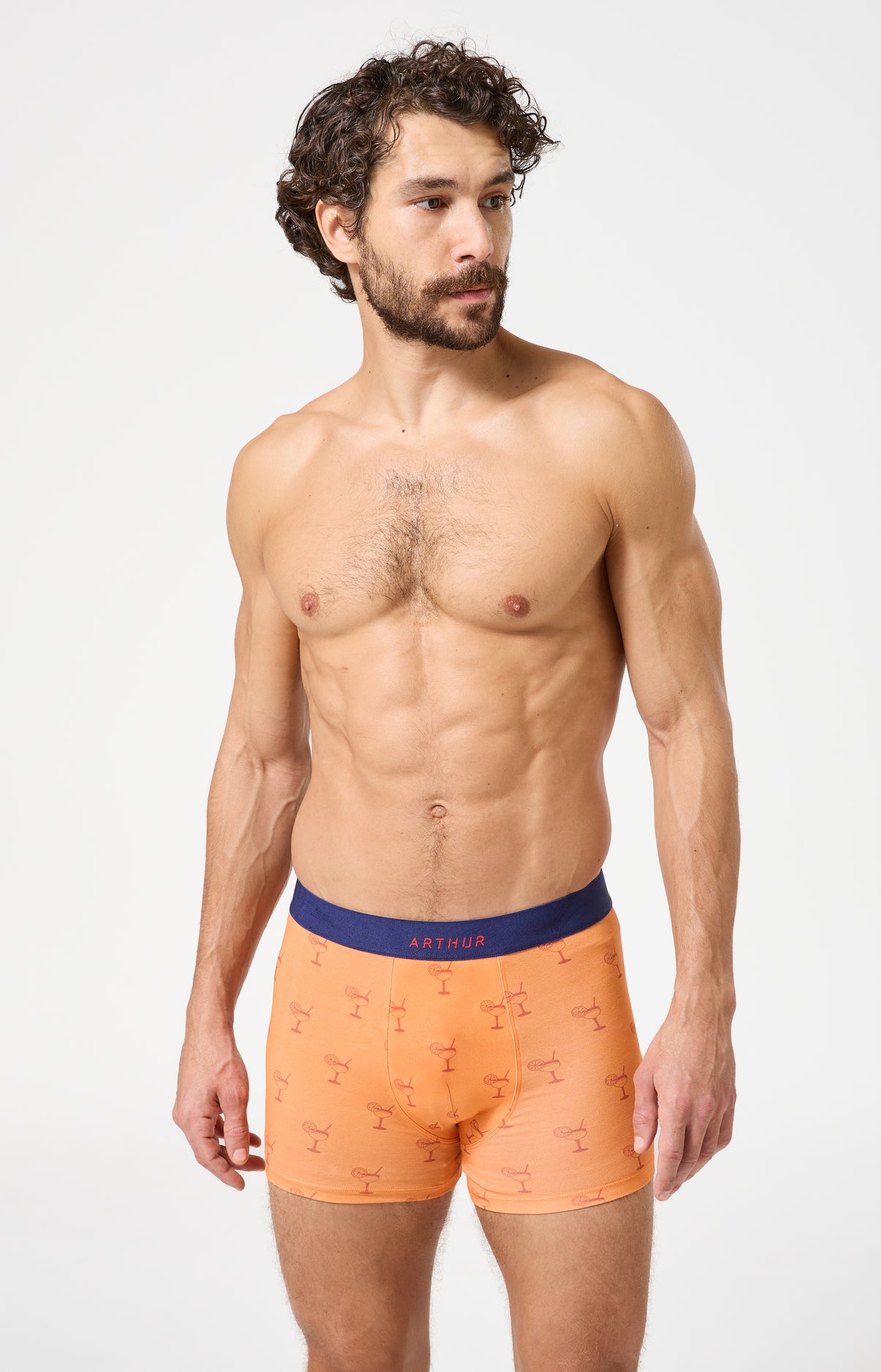 arthur-bob-ap-ro-boxer-homme-orange-coton-bio-jersey image 4