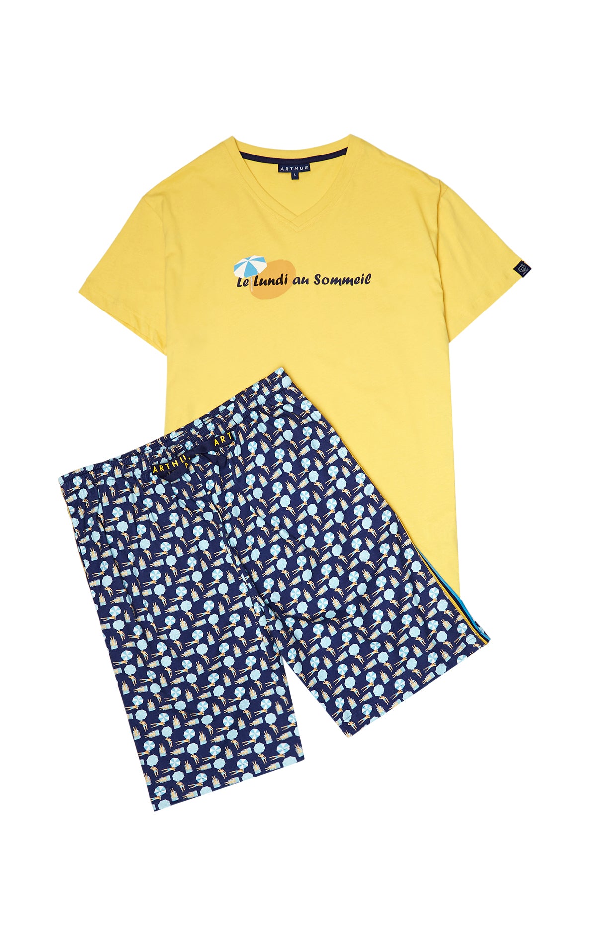 arthur-bob-lundi-au-sommeil-pyjashort-marine-coton-bio image 3