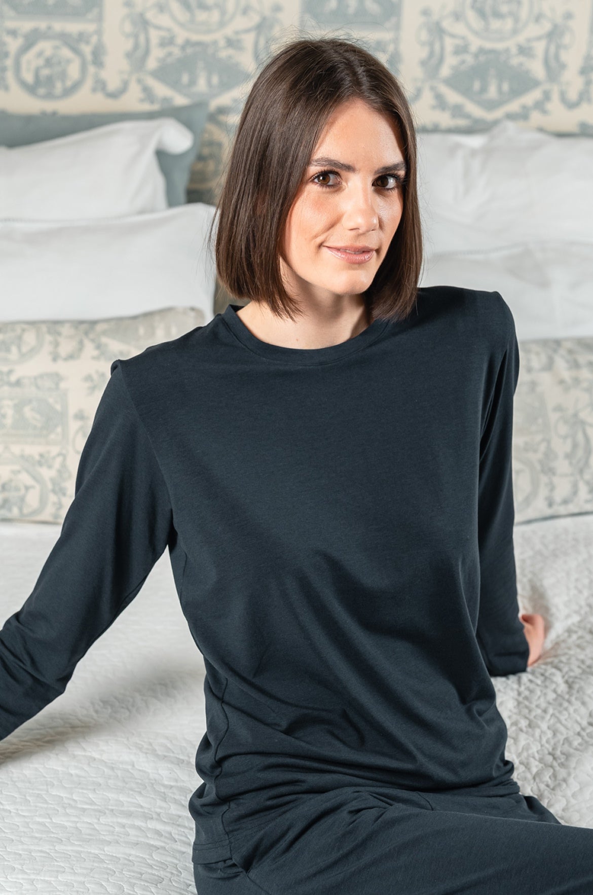 p-trone-t-shirt-manches-longues-blanc-cr-me image 4