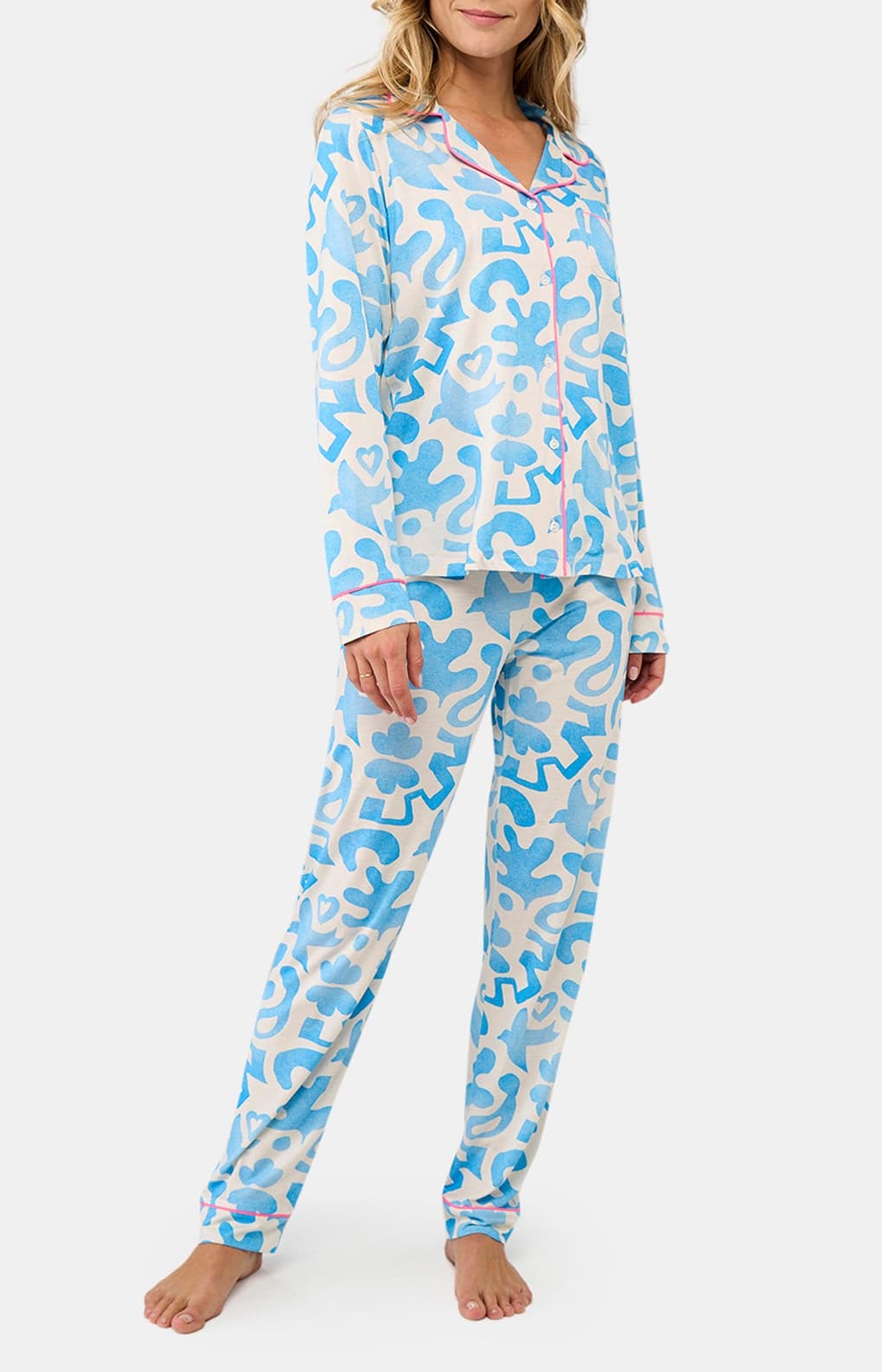 arthur-bob-matis-pyjama-femme-bleu-lyocell-coton image 1