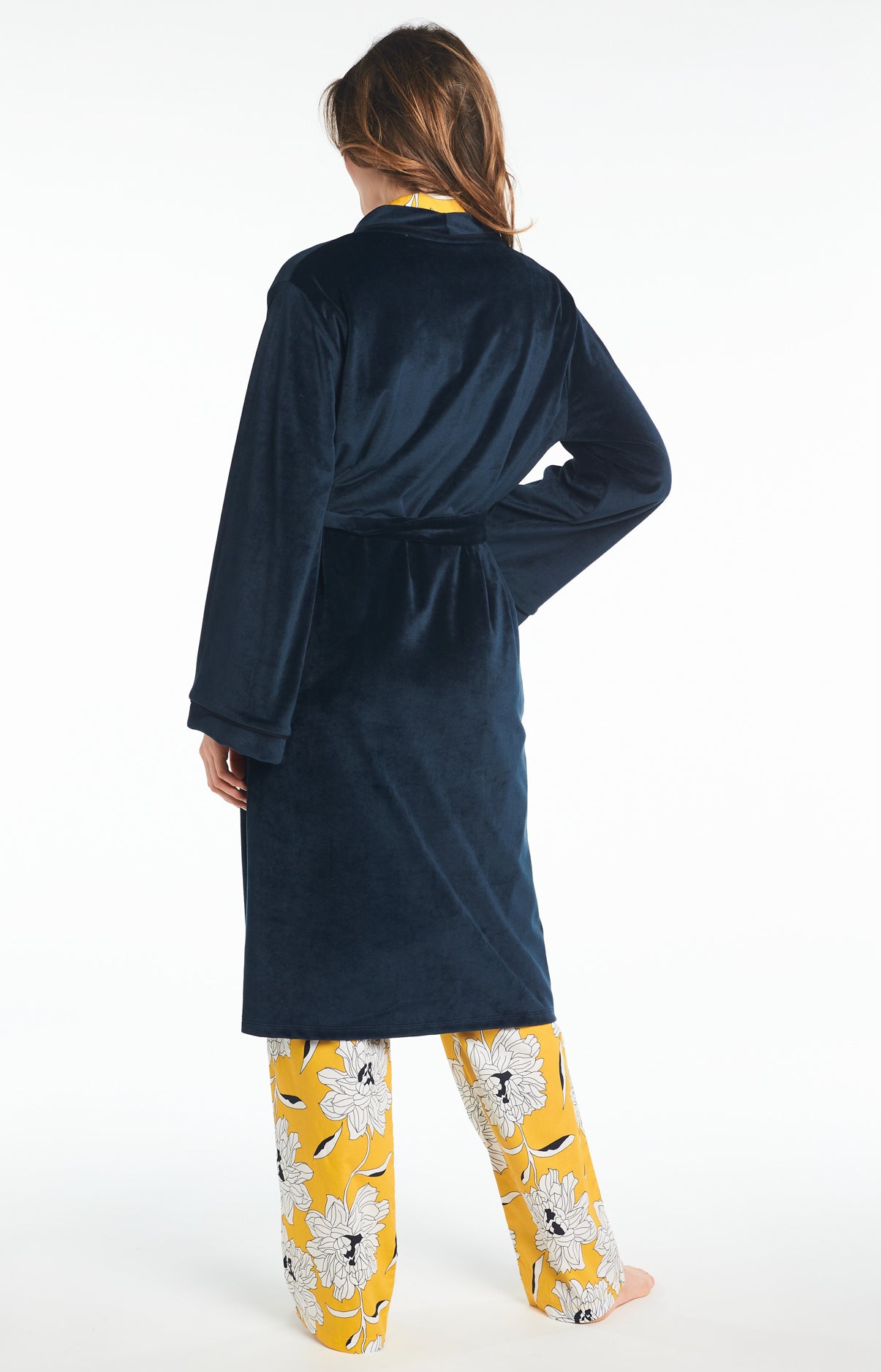 arthur-bob-peignoir-uni-peignoir-femme-nuit-bleu-classique image 6