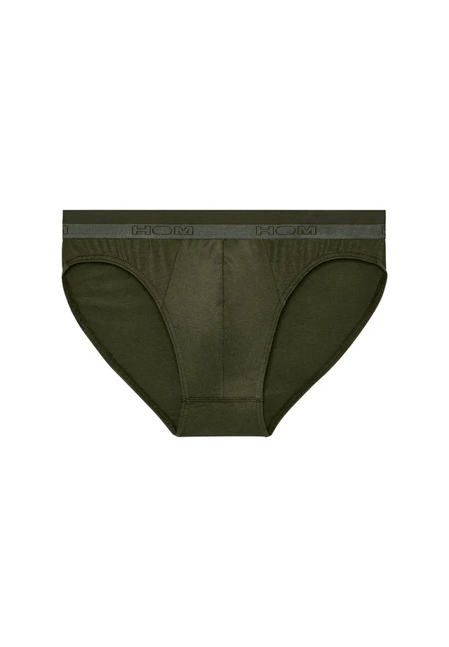 hom-classic-mini-briefs-slip-homme-kaki-fonc-coton-modal image 1