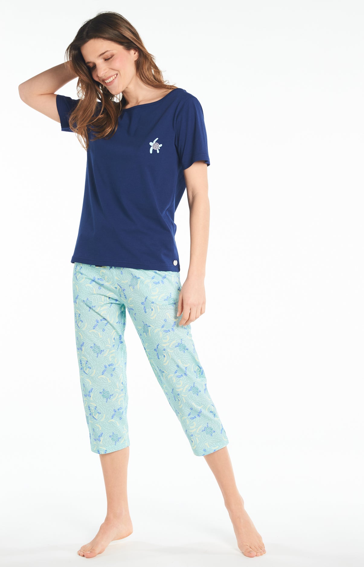 arthur-bob-pyjama-long-tortue-pyjama-femme-lagon-l-coton-bio image 2