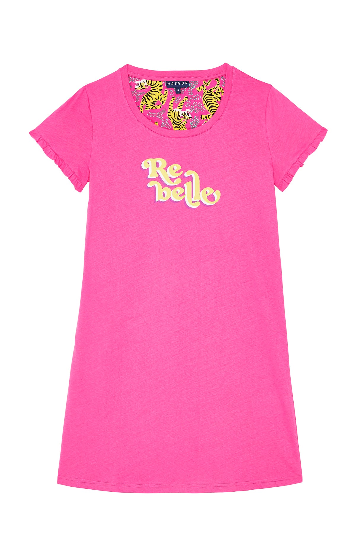arthur-bob-rebelle-chemise-de-nuit-femme-fushia-coton-bio image 3