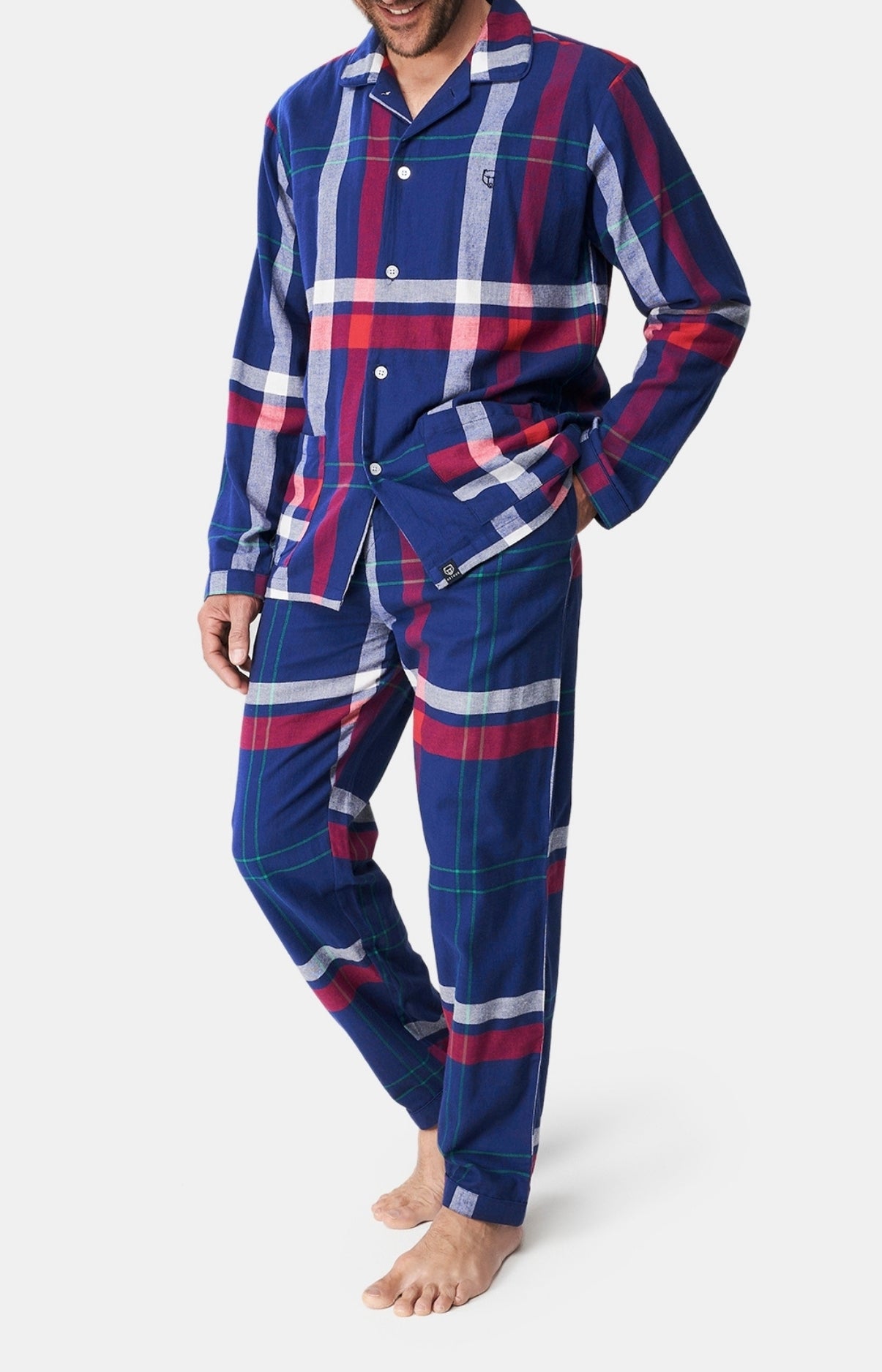 arthur-bob-pyjama-bouton-hugo-carreaux-marine-l image 1