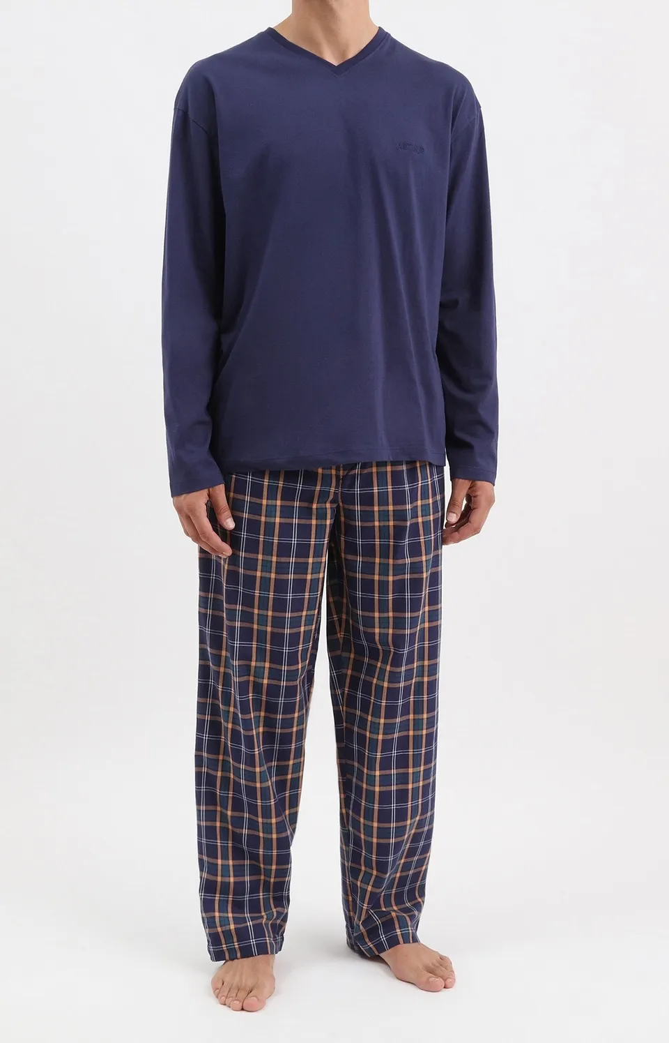 arthur-bob-parentis-pyjama-homme-marine-coton image 1