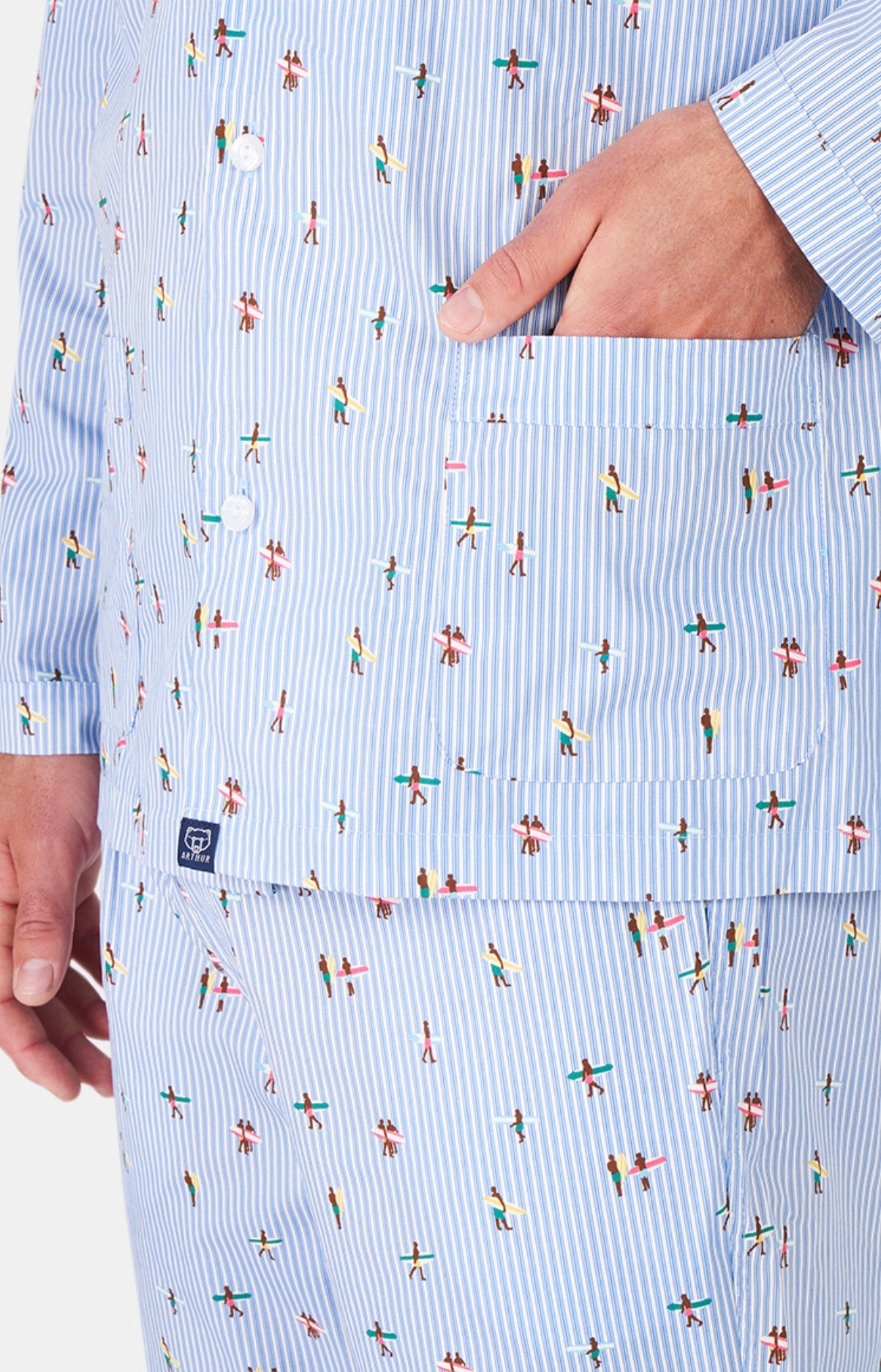 arthur-bob-pyjama-surf-bleu-bouton-coton-bio image 5