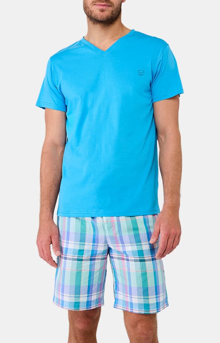 arthur-bob-tee-shirt-jersey-coton-l-ger-col-v-bleu image 5