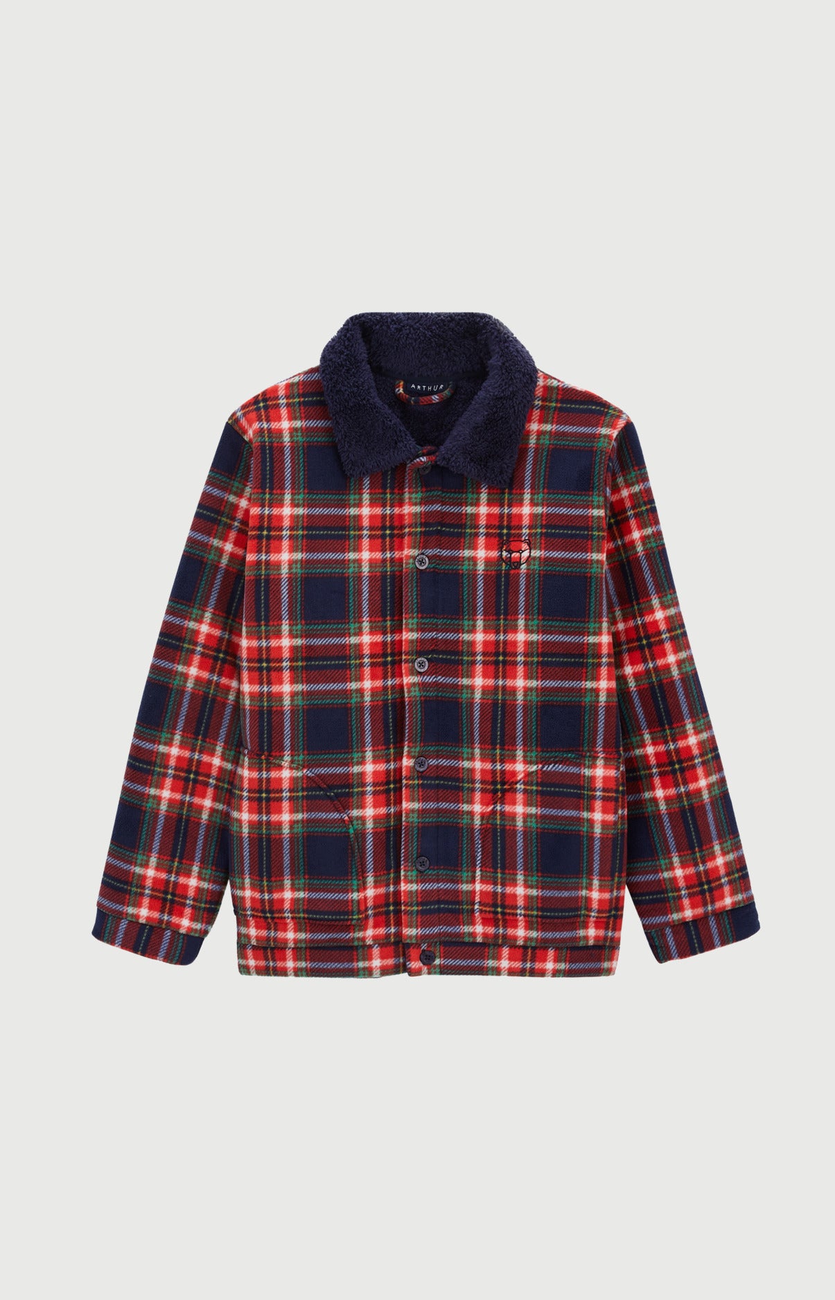 arthur-bob-veste-polaire-l-on-marine-carreaux image 3