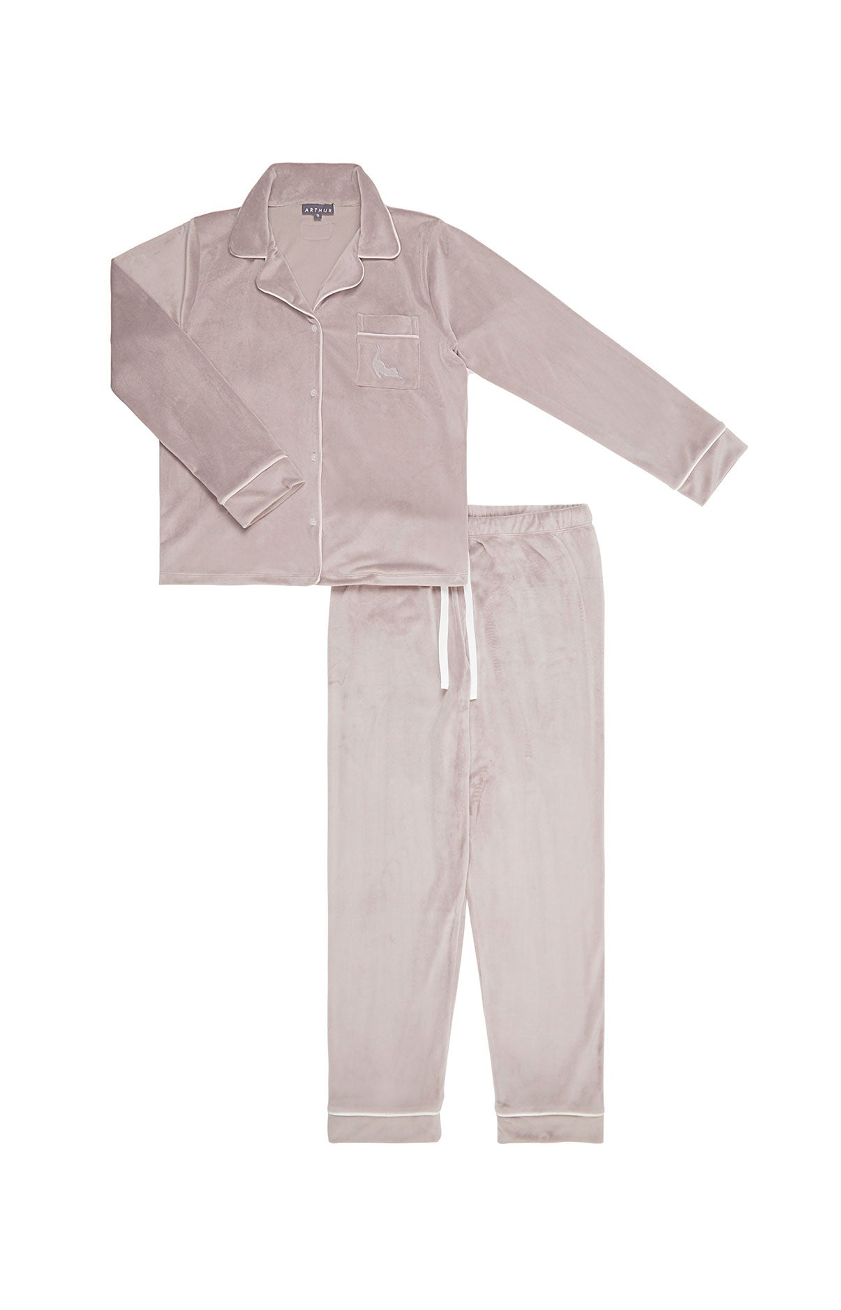 arthur-bob-velours-pyjama-femme-gris-boutonn-chaud image 3