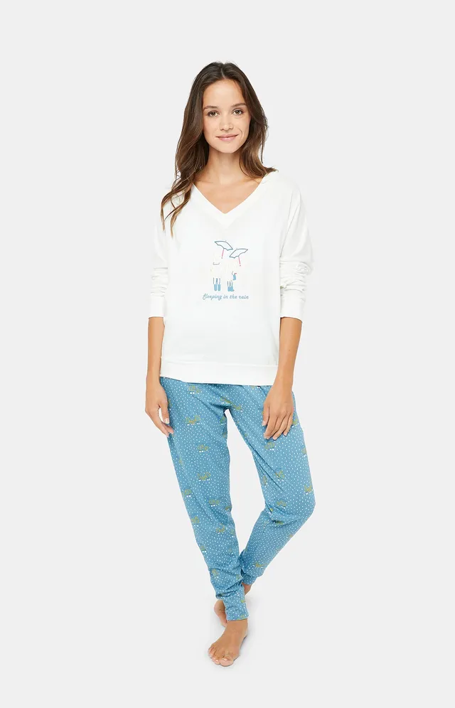 arthur-bob-rain-pyjama-femme-atoll-bleu-coton image 1