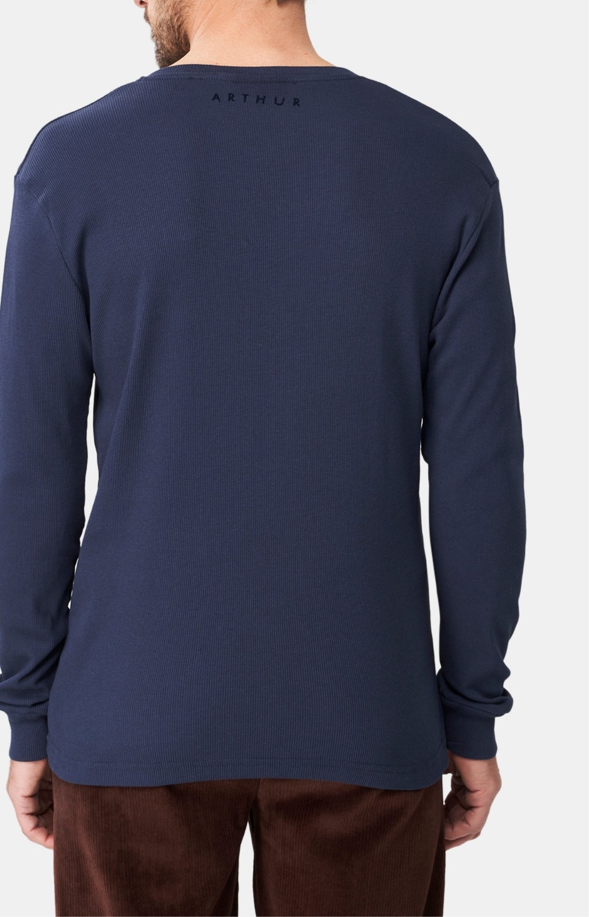 arthur-bob-tee-shirt-manches-longues-marine-modal-homme image 5